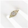 Image 3 : Antique Art Deco 18k Gold 0.26 ctw European Diamond Lambert Bros Filigree Ring