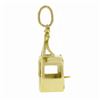 Image 3 : Vintage 18K Yellow Gold Polished Functional Lift Seat Top Wheels Charm Pendant