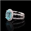 Image 2 : 3.51 ctw Paraiba Tourmaline and 0.62 ctw Diamond 18K White Gold Ring (GIA CERTIF