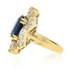 Image 6 : 18K Gold 7.72 ctw GIA Large Oval Sapphire w/ Round Marquise Diamond Cocktail Rin