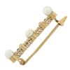 Image 6 : Antique 14k Rosy Yellow Gold 5mm Pearl, Sapphire & .10 ctw Diamond Bar Pin Brooc