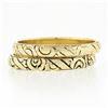 Image 5 : (2) Handmade 14K Gold Polished Repousse Work Domed Guard Stackable Band Rings
