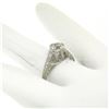 Image 9 : Antique Art Deco Platinum 1.30 ctw GIA Diamond Etched Filigree Engagement Ring