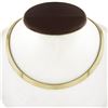 Image 7 : Aurafin 14K Yellow Gold 15.5" 6mm Polished Flat Omega Link Collar Chain Necklace