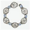 Image 4 : Antique Lauritz Jensen Pierced Silver Foliage L.J 830S 14 Moonstone Bracelet