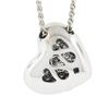 Image 6 : Italian 14k White Gold 1.0 ctw Pave Diamond Heart Slide Pendant w/ 16" Wheat Cha