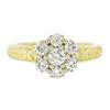 Image 6 : Vintage 18k TT Gold 0.80 ctw Round Cut Prong Fiery Diamond Flower Cluster Ring