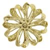Image 3 : Vintage 14k Yellow Gold 0.28 ctw Diamond & Opal Textured Swirl Flower Pin Brooch