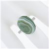Image 5 : 14k White Gold 18x13.2mm Oval Cabochon Prong Set Green Agate Solitaire Ring