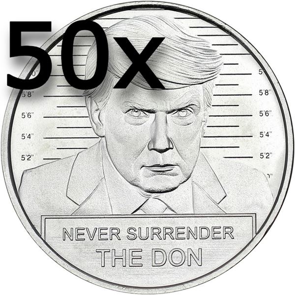 Donald Trump Mugshot Fine Silver Coin BUNDLE (50 TOTAL)