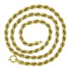 Image 4 : Milor 18K Gold 32" Long 7.8mm Wide Textured Rope Wrapped w/ Box Chain Necklace
