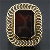 Image 2 : Vintage Handmade 14k Gold Rectangular Carved Intaglio Carnelian Cocktail Ring