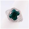Image 3 : 3.66 ctw Emerald and 0.80 ctw Diamond Platinum Ring