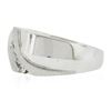 Image 3 : Men's 10k White Gold 0.40 ctw Channel Set Diamond Dual Finish Wide Band Ring