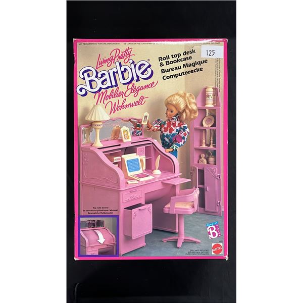 MATTEL 'LIVING PRETTY' BARBIE - ROLL TOP DESK & BOOKCASE