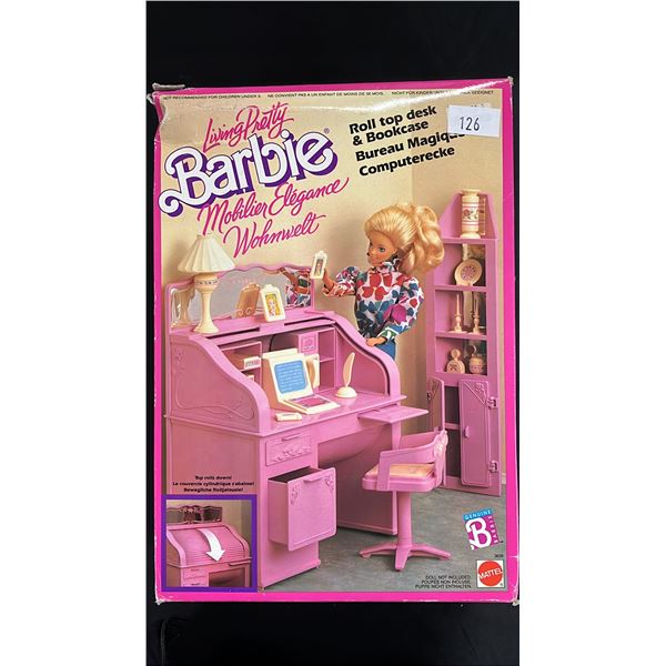 MATTEL 'LIVING PRETTY' BARBIE - ROLL TOP DESK & BOOKCASE