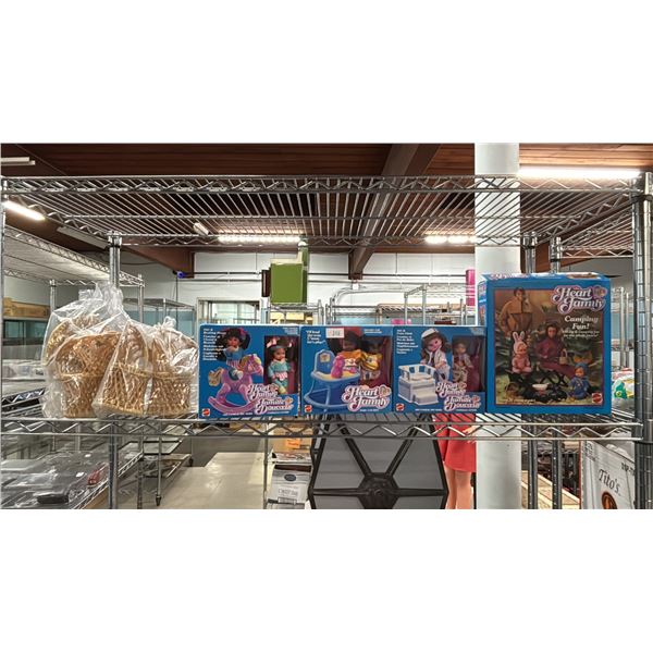 SHELF OF ASSORTED MATTEL THE HEART FAMILY DOLLS & DOLL FURNITURE
