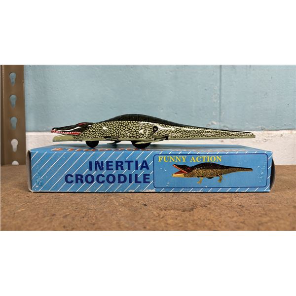 VINTAGE TIN INERTIA CROCODILE TOY