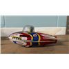 Image 2 : (2) VINTAGE TIN ROCKET RACER TOYS & VINTAGE TIN TORPEDO BOAT TOY