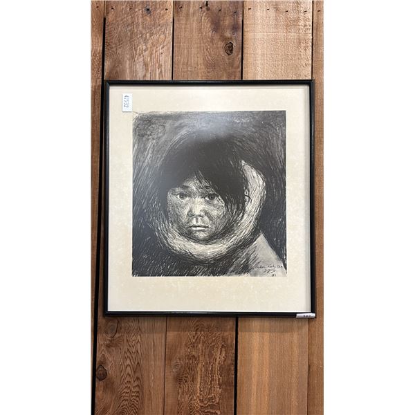 FRAMED PRINT BY GABRIEL GELY TITLED  ESKIMO CHILD #10 KECHLOOK  16  X 18 