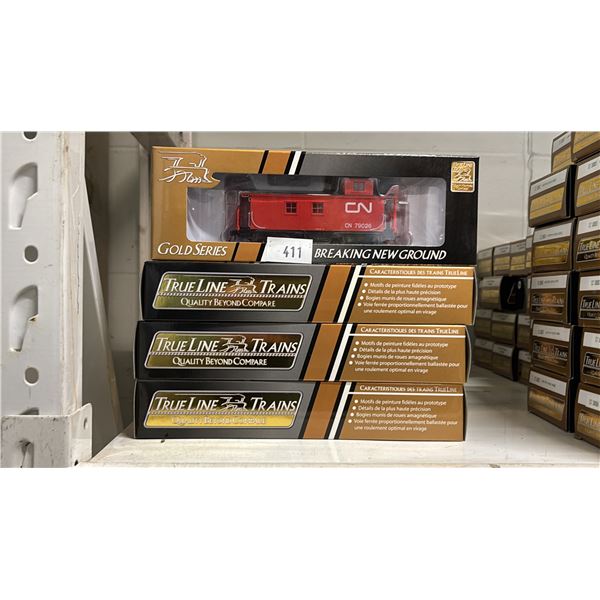 (4) TRUE LINE TRAINS GOLD SERIES CABOOSE CN HO SCALE MODEL TRAINS