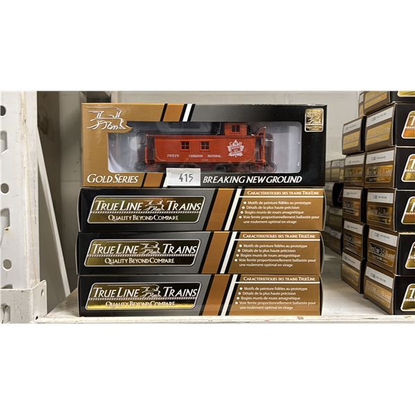 (4) TRUE LINE TRAINS GOLD SERIES CABOOSE CNR HO SCALE MODEL TRAINS