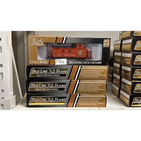 (4) TRUE LINE TRAINS GOLD SERIES CABOOSE CNR HO SCALE MODEL TRAINS