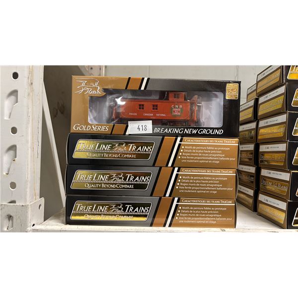 (4) TRUE LINE TRAINS GOLD SERIES CABOOSE CNR HO SCALE MODEL TRAINS