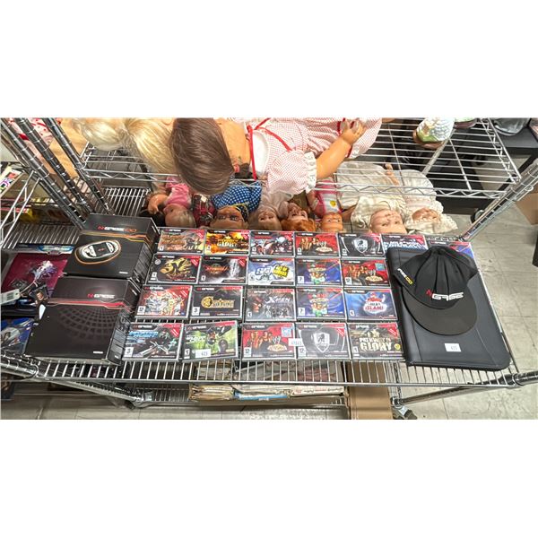 SHELF OF VINTAGE *NEW* NOKIA N-GAGE GAMING PHONES WITH LARGE ASSORTMENT OF NEW GAMES, DEVELOPERS