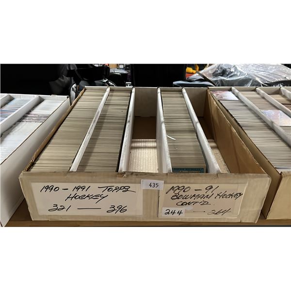 BOX OF ASSORTED 1990-91 TOPPS & BOWMAN HOCKEY CARDS