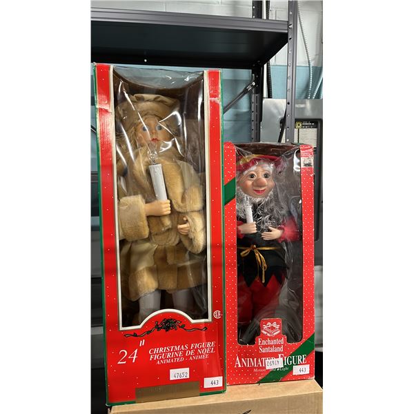 ENCHANTED SANTALAND ANIMATED FIGURE & 24" ANIMATED CHRISTMAS FIGURE