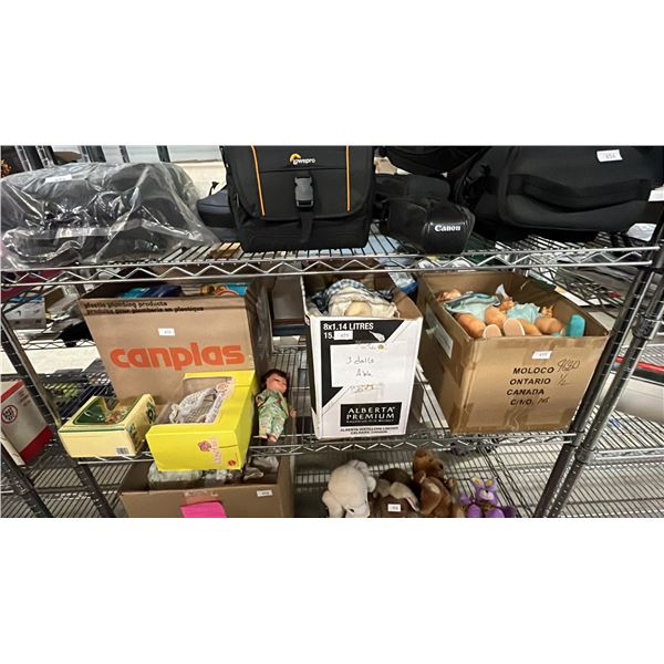 SHELF OF ASSORTED DOLLS