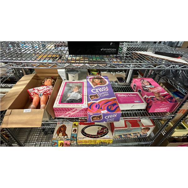 SHELF OF ASSORTED DOLLS