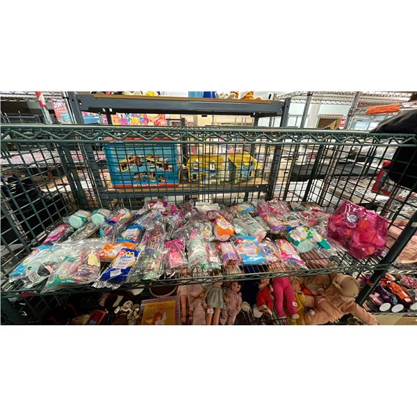 SHELF OF ASSORTED MCDONALDS BARBIE TOYS