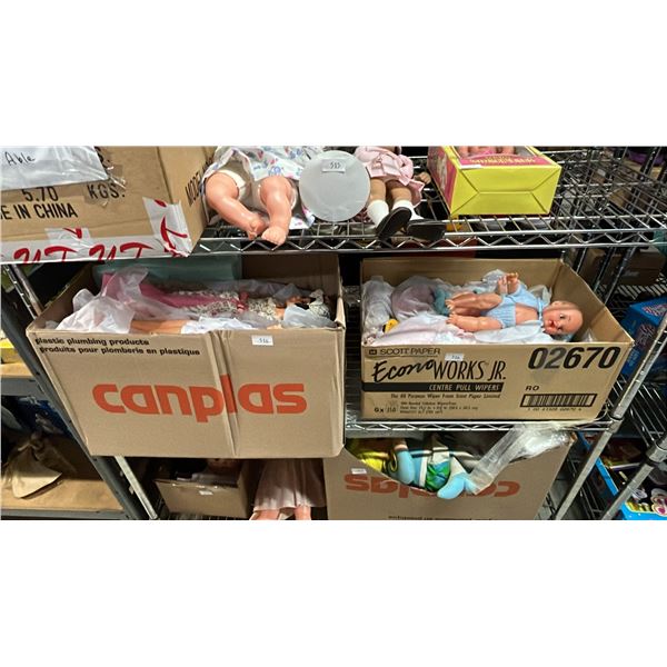 SHELF OF ASSORTED DOLLS