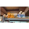 Image 2 : SHELF OF ASSORTED ITEMS INCLUDING; GARFIELD STUFFIES, POPPIN & POPPIN FRESH POP-UP PUPPETS,