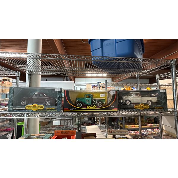 1 SOLIDO & 2 AMERICAN MUSCLE DIE CAST METAL MODEL TRUCKS