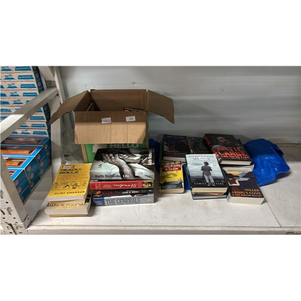 COLLECTION OF ASSORTED FICTION & BIOGRAPHY BOOKS: A MIX OF HARD & SOFT COVER
