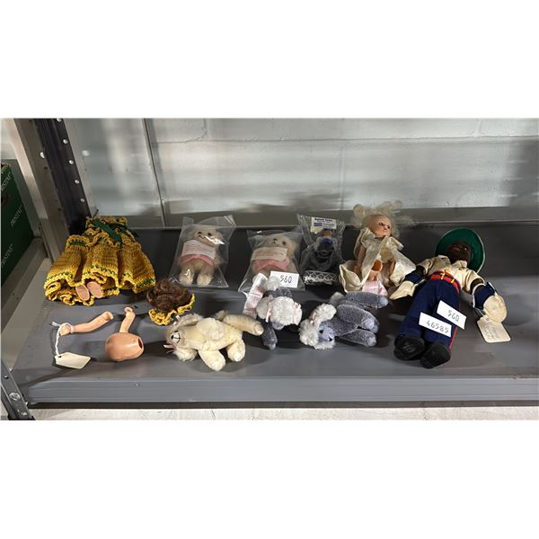 COLLECTION OF ASSORTED VINTAGE DOLLS, DAKIN TOYS & DOLL PARTS