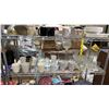 Image 4 : RACK OF ASSORTED HOUSEHOLD GOODS: SEVERAL MUGS, ROUND KNITTING LOOM, ASSORTED DISHWARE & MORE
