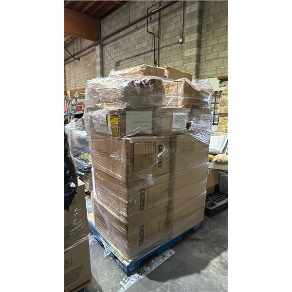 PALLET OF RESISTANCE BANDS, ANKLET BUCKLES & PLASTIC FRIDGE STORAGE BINS *MUST TAKE ALL ON PALLET*