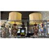 Image 2 : SHELF OF ASSORTED LAMPS, VASE, BALLERINA FIGURINE & AQUARIUM WITH HOSES