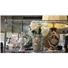 Image 3 : SHELF OF ASSORTED LAMPS, VASE, BALLERINA FIGURINE & AQUARIUM WITH HOSES