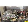 Image 3 : SHELF OF ASSORTED LEMAX BUILDINGS & BAG OF ASSORTED VILLAGE ACCESSORIES