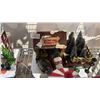 Image 5 : SHELF OF ASSORTED LEMAX BUILDINGS & BAG OF ASSORTED VILLAGE ACCESSORIES
