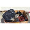 Image 2 : BOX OF ASSORTED CLOTHING & PURSES