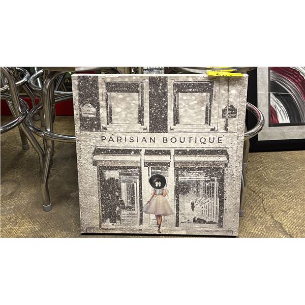 GLITTER PRINT OF THE PARISIAN BOUTIQUE - 20" X 20"