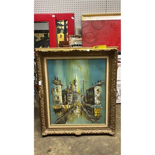 FRAMED ORIGINAL PAINT ON CANVAS - POSSIBLY SIGNED M. JAMIE 30" X 27"