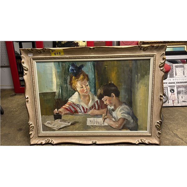 FRAMED ORIGINAL PAINT ON CANVAS - 44" X 32"