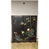 Image 4 : 4-PANEL BLACK LAQUERED CHINESE SCREEN - *NO HINGES/SOME DAMAGE TO THE PANELS*